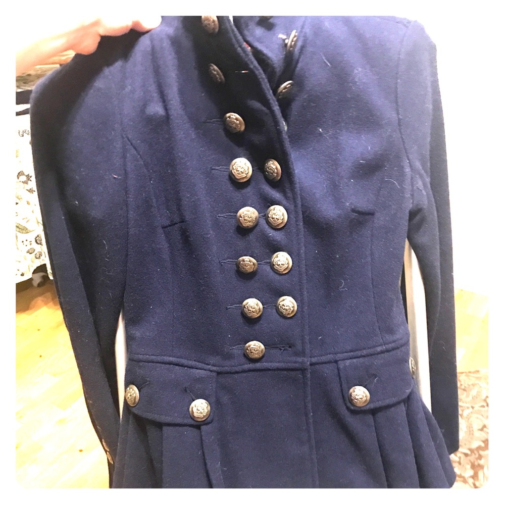 Free People Navy Military Jacket